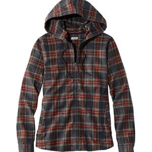 LLBEAN PLAID FLANNEL ZIP HOODIE